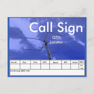 アマチュア無線ビームとタワーQSL ポストカード