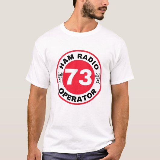 アマチュア無線操縦士73シャツHam Radio Red Tシャツ (正面)