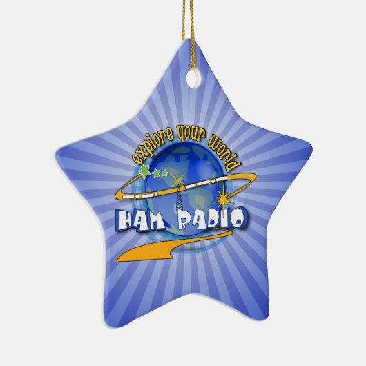 アマチュア無線-あなたの世界を探検して下さい セラミックオーナメント (右)