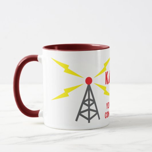 アマチュア無線Hamオペレータアンテナおよびコールサイン マグカップ (左)