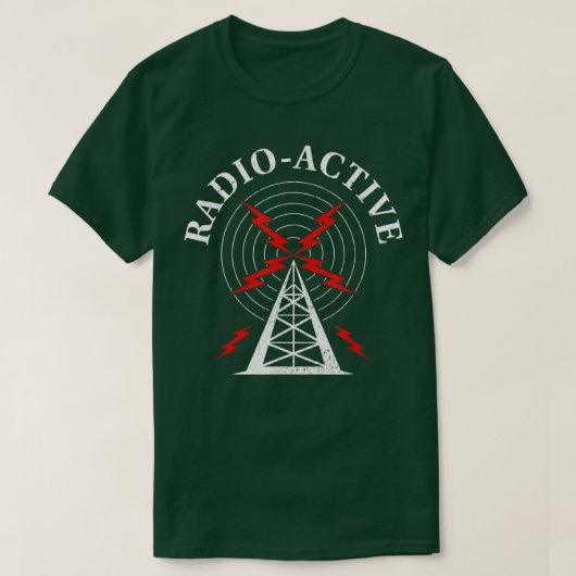 アマチュア無線HAMラジオ能動放射能 Tシャツ (デザイン正面)