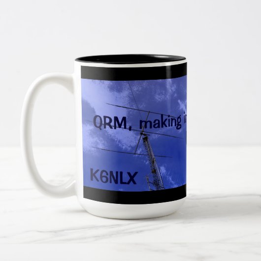 アマチュア無線QRMとコールサインMAG ツートーンマグカップ (左)