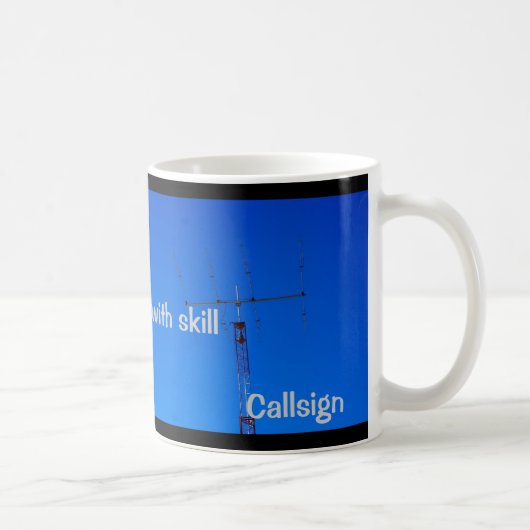 アマチュア無線QRPとCallsign Mug コーヒーマグカップ (右)
