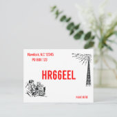 アマチュア無線QSLカードオペレーター連絡先 ポストカード (スタンド正面)