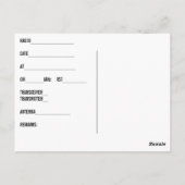 アマチュア無線QSLカードオペレーター連絡先 ポストカード (裏面)