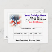 アマチュア無線QSLカード ポストカード (正面/裏面)