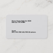 アマチュア・ラジオ・ハム 名刺 (裏面)