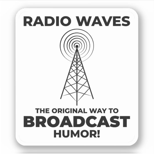 アマチュアHam無線操縦おもしろいことわざ シール (正面)