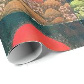 アマテラスの太陽の女神レッド、グリーン、イエロー、ブラック ラッピングペーパー (ロールコーナー)