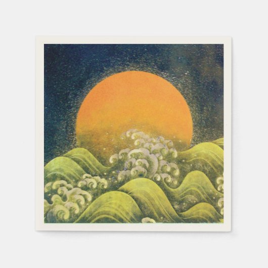 アマテラスサン女神イエローブラックブラウン スタンダードカクテルナプキン (正面)