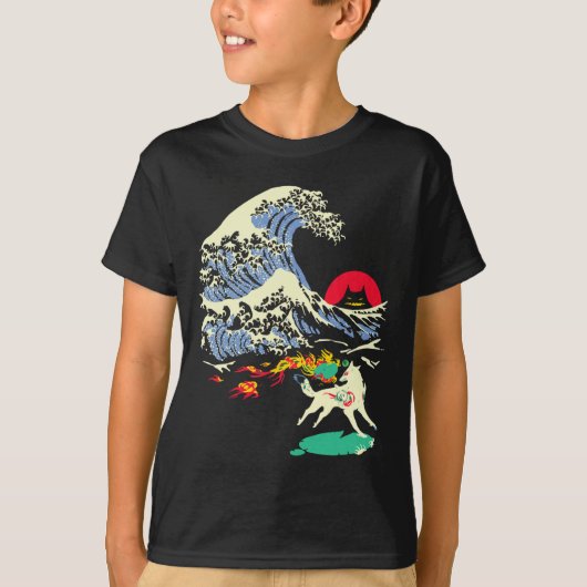 アマテラス神ウルフ波素晴らしのビデオゲーム3 Tシャツ (正面)
