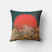 アマテラス、太陽の女神レッド、ブラウン黒 クッション (裏面)