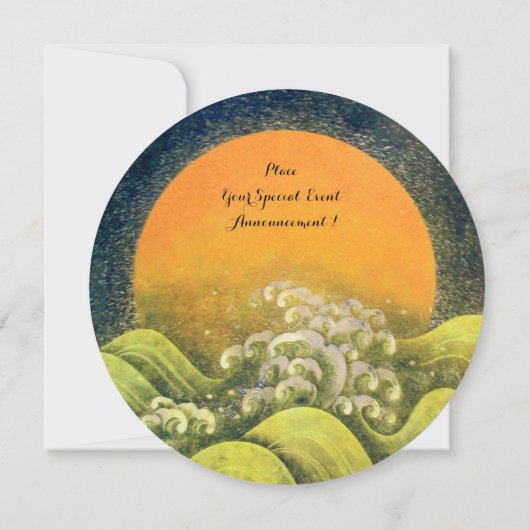 アマテラス、太陽の女神、イエローブラックブラウン 招待状 (裏面)