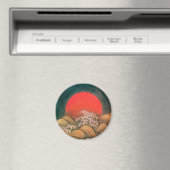 アマテラス、太陽の女神、赤黒褐色の金ゴールド マグネット (インサイチュ (食洗機))