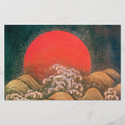 アマテラス、太陽の女神、赤黒褐色 便箋 (正面)