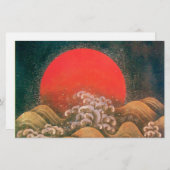 アマテラス、太陽の女神、赤黒褐色 便箋 (正面/裏面)