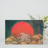 アマテラス、太陽の女神、赤黒褐色 便箋 (スタンド正面)