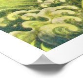 アマテラス、太陽の女神、黄色の緑の白黒 ポスター (角)