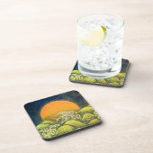 アマテラス、太陽の女神、黄色の緑の黒 コースター (右側)