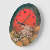 アマテラス、日照女神レッドブラウン ラージ壁時計 (傾斜)