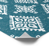 アマドーラティール(緑がかった色)ブルーパターン ポスター (角)