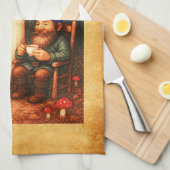 アマニタマッシュルームと格言 キッチンタオル (四つ折り)