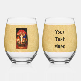 アマニタマッシュルームと格言 ステムなしワイングラス