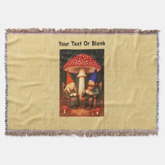 アマニタマッシュルームと格言 スローブランケット (正面)