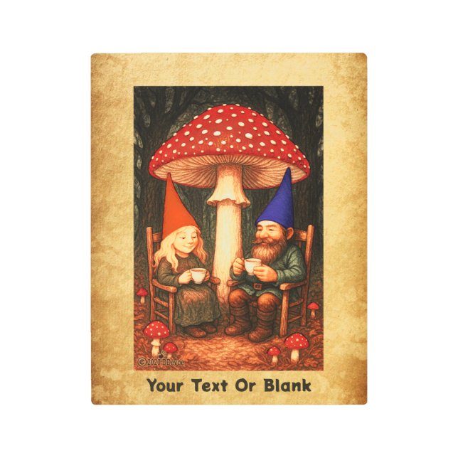 アマニタマッシュルームと格言 メタルプリント (正面)