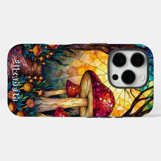 アマニタムスカリアのステンドグラス林 Case-Mate iPhoneケース (裏面 (横))