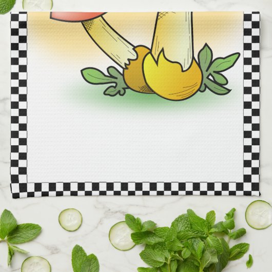 アマニタムスカリマッシュルームパーソナライズされたを飛ぶ キッチンタオル (折り畳み)