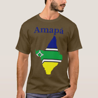 アマパ州マップ国旗ブラジル Tシャツ