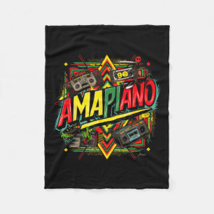 アマピアノアフリカプリントブラック歴史月間 フリースブランケット