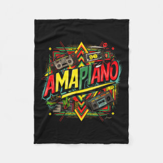 アマピアノアフリカプリントブラック歴史月間 フリースブランケット