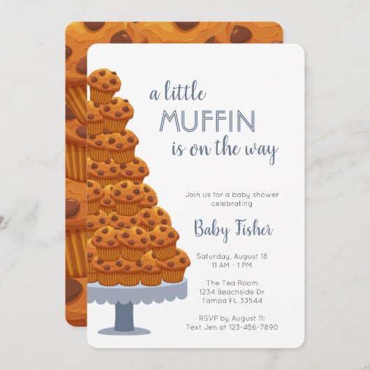 アマフィンブルーベビーシャワー招待状 招待状 (正面/裏面)