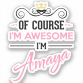 アマヤもちろん私の名素晴らし前だ シール (正面)