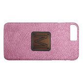 アマランスピンクレザールックモノグラム Case-Mate iPhoneケース (裏面(横))