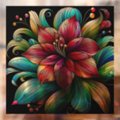 アマリお洒落リス花フェイクステンドグラス ウィンドウサイン (シート2)