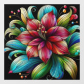 アマリお洒落リス花フェイクステンドグラス ウィンドウサイン (シート)