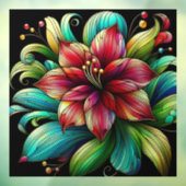 アマリお洒落リス花フェイクステンドグラス ウィンドウサイン (シート3)