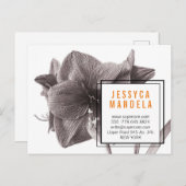 アマリモダンリフラワーオレンジビジネスカードマーニュ ポストカード (正面/裏面)