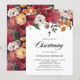 アマリリスとマムの植物 誕生会のご案内 招待状