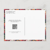 アマリリスと秋の花々QRコードSave the Date 案内ポストカード (裏面)