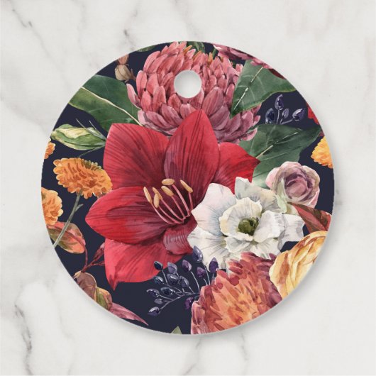 アマリリスと菊のフローラブライダルシャワー フェイバータグ (裏面)