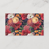 アマリリスと菊の植物学結婚の プレイスカード (裏面)