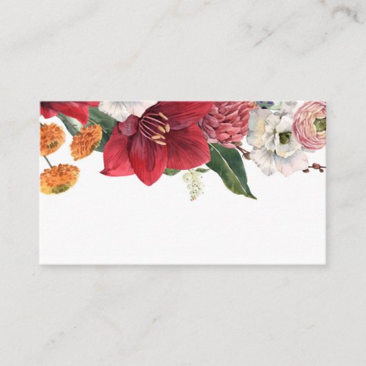アマリリスと菊の植物学結婚の プレイスカード (正面)