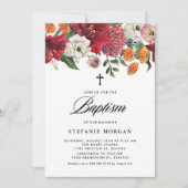 アマリリスと菊の洗礼 招待状 (正面)