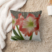 アマリリスインスノーレッドホリデーウィンターフローラ クッション (ブランケット)