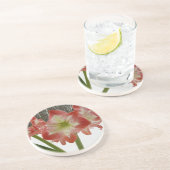 アマリリスインスノーレッドホリデーウィンターフローラ コースター (側面)