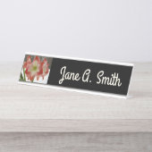 アマリリスインスノーレッドホリデーウィンターフローラ デスクネームプレート (正面)